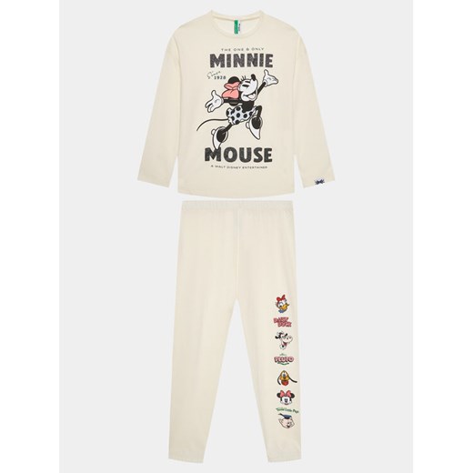 United Colors Of Benetton Piżama 3Y5E0P050 Écru Regular Fit ze sklepu MODIVO w kategorii Piżamy dziecięce - zdjęcie 182667266