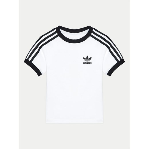 adidas T-Shirt adicolor Trefoil JE0517 Biały Regular Fit ze sklepu MODIVO w kategorii Bluzki dziewczęce - zdjęcie 182667279
