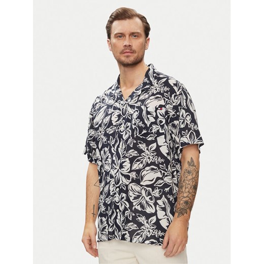 Tommy Hilfiger Koszula Bowling UM0UM03227 Granatowy Relaxed Fit ze sklepu MODIVO w kategorii Koszule męskie - zdjęcie 182667329