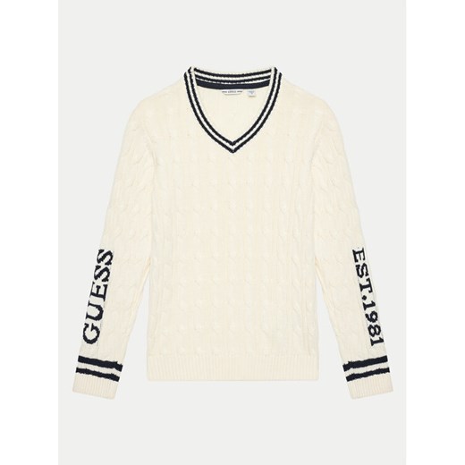 Guess Sweter Mini Me C L4RR03 Z30W1 Écru Regular Fit ze sklepu MODIVO w kategorii Spodnie chłopięce - zdjęcie 182667357