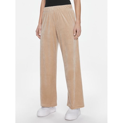 ONLY Spodnie dzianinowe Rebel 15311822 Beżowy Straight Fit ze sklepu MODIVO w kategorii Spodnie damskie - zdjęcie 182667366