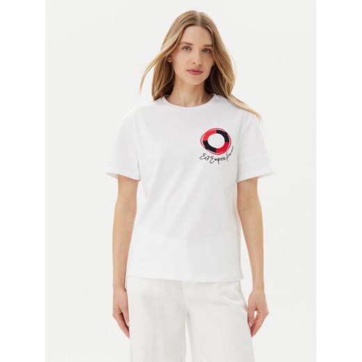 EA7 Emporio Armani T-Shirt 7W000491 AF12957 U0002 Biały Regular Fit ze sklepu MODIVO w kategorii Bluzki damskie - zdjęcie 182667399