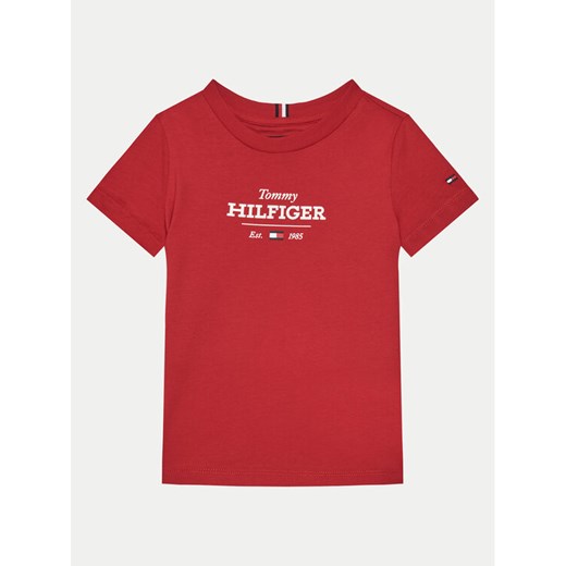 Tommy Hilfiger T-Shirt KB0KB09356 M Czerwony Regular Fit ze sklepu MODIVO w kategorii T-shirty chłopięce - zdjęcie 182667469