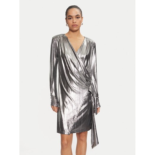 Karen by Simonsen Sukienka koktajlowa Regitze 10105117 Srebrny Slim Fit ze sklepu MODIVO w kategorii Sukienki - zdjęcie 182667527