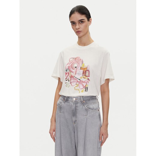 HUGO T-Shirt Vintage Tee_15 50539107 Écru Regular Fit ze sklepu MODIVO w kategorii Bluzki damskie - zdjęcie 182667666