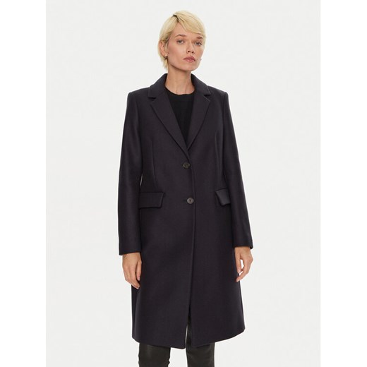 Tommy Hilfiger Płaszcz wełniany WW0WW42738 Granatowy Regular Fit ze sklepu MODIVO w kategorii Płaszcze damskie - zdjęcie 182667688