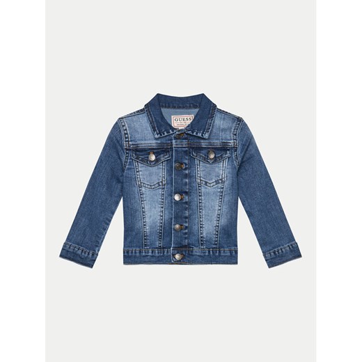 Guess Kurtka jeansowa N4GL03 D4CA0 Niebieski Regular Fit ze sklepu MODIVO w kategorii Kurtki dziewczęce - zdjęcie 182667738