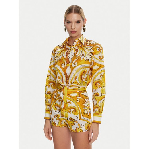 Dolce&Gabbana Koszula F5S65T FI5JK Żółty Regular Fit ze sklepu MODIVO w kategorii Koszule damskie - zdjęcie 182667745
