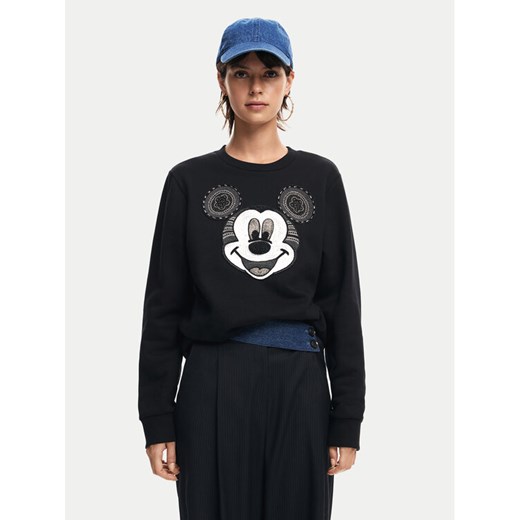 Desigual Bluza Mickey Yeah! 24WWSK10 Czarny Regular Fit ze sklepu MODIVO w kategorii Bluzy damskie - zdjęcie 182667795