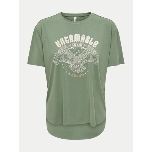 ONLY T-Shirt Free 15325533 Zielony Regular Fit ze sklepu MODIVO w kategorii Bluzki damskie - zdjęcie 182668059
