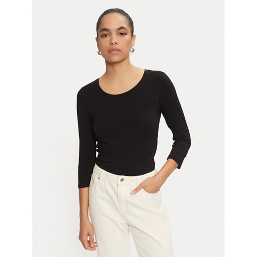 Fransa Bluzka Kiksen 600707 Czarny Slim Fit ze sklepu MODIVO w kategorii Bluzki damskie - zdjęcie 182668115