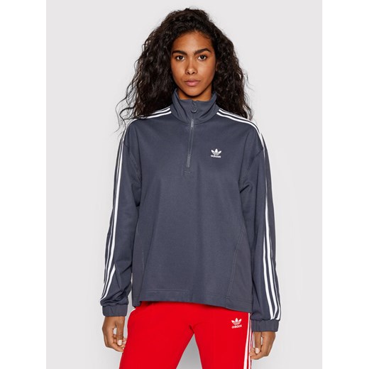 adidas Bluza adicolor Classics HC4548 Granatowy Relaxed Fit ze sklepu MODIVO w kategorii Bluzy damskie - zdjęcie 182668178