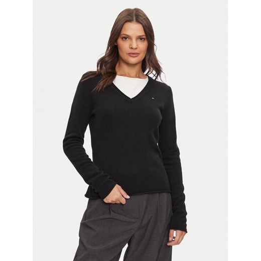 Tommy Hilfiger Sweter WW0WW43505 Czarny Regular Fit ze sklepu MODIVO w kategorii Swetry damskie - zdjęcie 182668226