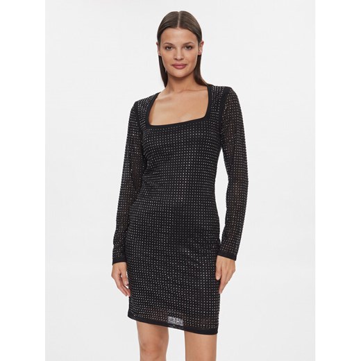 Guess Sukienka koktajlowa W4RK46 KBZX0 Czarny Bodycon Fit ze sklepu MODIVO w kategorii Sukienki - zdjęcie 182668229