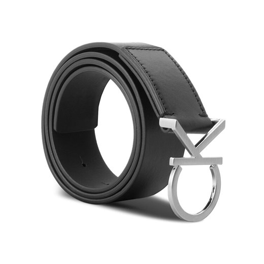 Calvin Klein Pasek Damski Ck Logo Belt 3.5 K60K602141 80 Czarny ze sklepu MODIVO w kategorii Paski damskie - zdjęcie 182668288