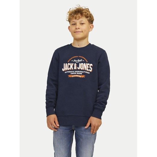 Jack&Jones Junior Bluza Logo 12258840 Granatowy Regular Fit ze sklepu MODIVO w kategorii Bluzy chłopięce - zdjęcie 182668487