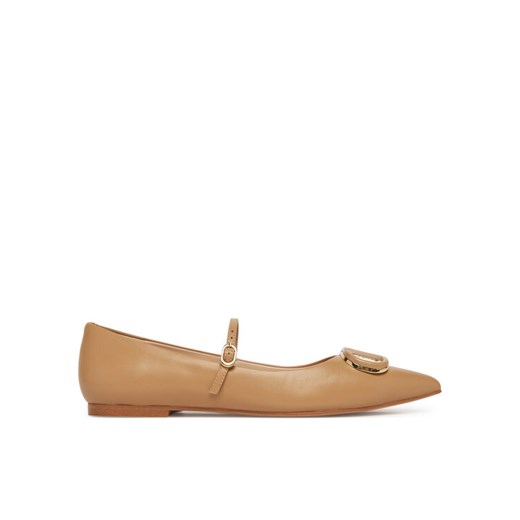 TWINSET Baleriny 251TCP064 Brązowy ze sklepu MODIVO w kategorii Balerinki - zdjęcie 182668527