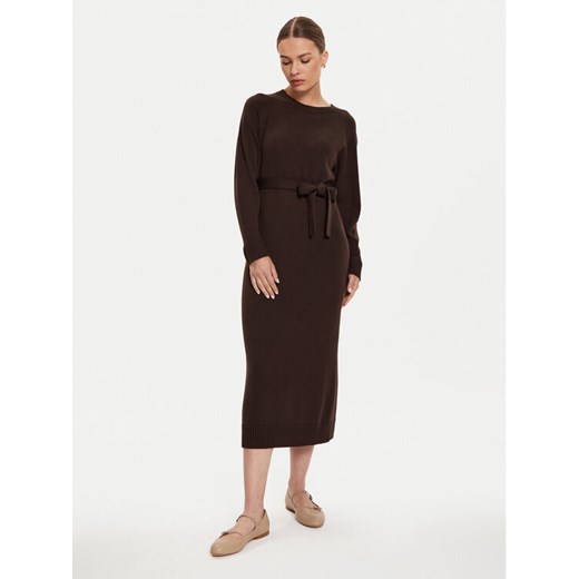 Max Mara Leisure Sukienka dzianinowa Scrivia 24263260 Brązowy Regular Fit ze sklepu MODIVO w kategorii Sukienki - zdjęcie 182668587