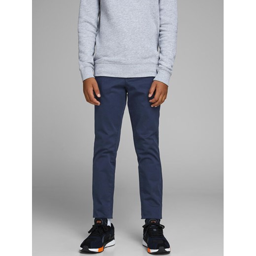 Jack&Jones Junior Chinosy 12160028 Granatowy Slim Fit ze sklepu MODIVO w kategorii Spodnie chłopięce - zdjęcie 182668625