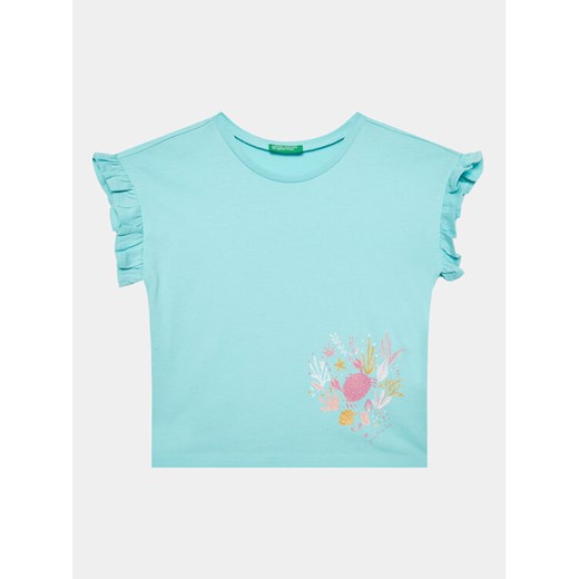 United Colors Of Benetton T-Shirt 3096G1093 Niebieski Regular Fit ze sklepu MODIVO w kategorii Bluzki dziewczęce - zdjęcie 182668626
