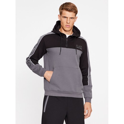 EA7 Emporio Armani Bluza 6RPM30 PJ07Z 1977 Szary Regular Fit ze sklepu MODIVO w kategorii Bluzy męskie - zdjęcie 182668658