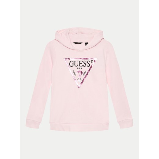Guess Bluza J83Q14 KAUG0 Różowy Regular Fit ze sklepu MODIVO w kategorii Bluzy dziewczęce - zdjęcie 182668675