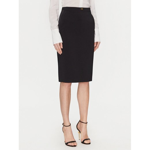 Elisabetta Franchi Spódnica midi GO-099-51E2-V260 Czarny Regular Fit ze sklepu MODIVO w kategorii Spódnice - zdjęcie 182668689