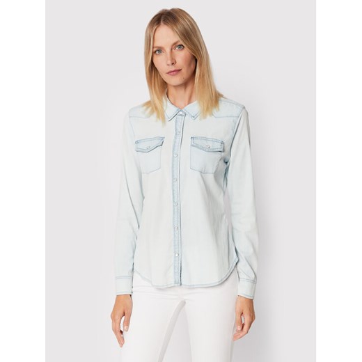Guess Koszula jeansowa W2GH75 D4NA0 Niebieski Regular Fit ze sklepu MODIVO w kategorii Koszule damskie - zdjęcie 182668716