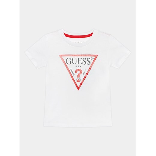 Guess T-Shirt N73I55 K8HM0 Biały Regular Fit ze sklepu MODIVO w kategorii T-shirty chłopięce - zdjęcie 182668948