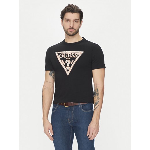 Guess T-Shirt M5GI06I3Z14 Czarny Regular Fit ze sklepu MODIVO w kategorii T-shirty męskie - zdjęcie 182669148
