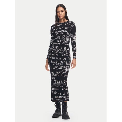 Desigual Sukienka codzienna 24WWVK45 Czarny Slim Fit ze sklepu MODIVO w kategorii Sukienki - zdjęcie 182669177