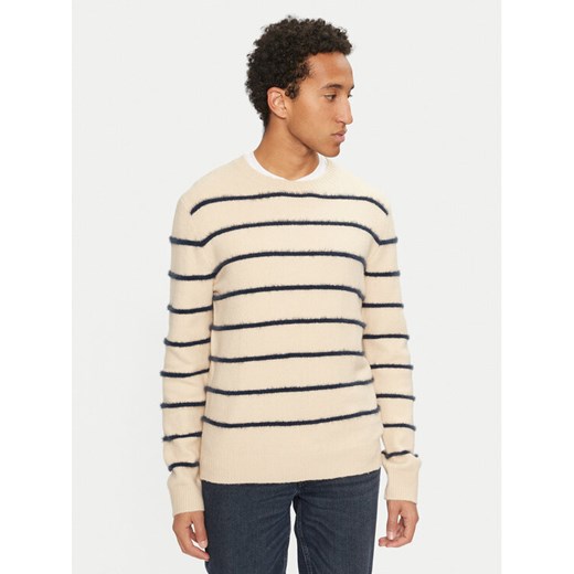 Brave Soul Sweter MK-248OSLO Beżowy Regular Fit ze sklepu MODIVO w kategorii Swetry męskie - zdjęcie 182669267