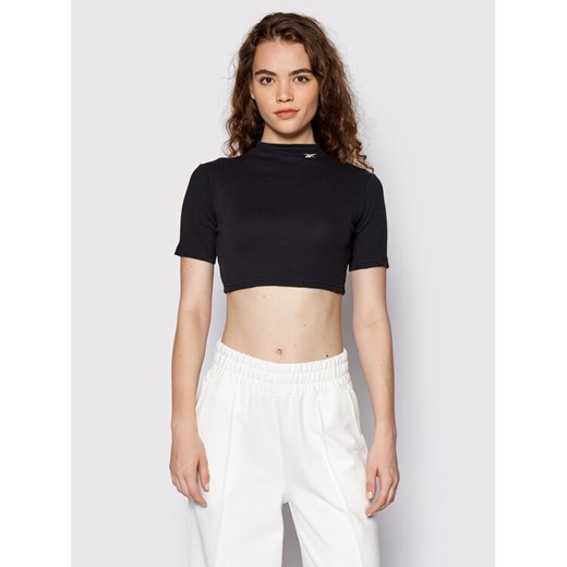 Reebok Bluzka HG1165 Czarny Slim Fit ze sklepu MODIVO w kategorii Bluzki damskie - zdjęcie 182669268