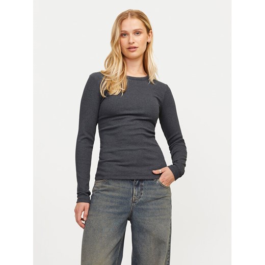 JJXX Bluzka Freya 12200404 Szary Stretch Fit ze sklepu MODIVO w kategorii Bluzki damskie - zdjęcie 182669356