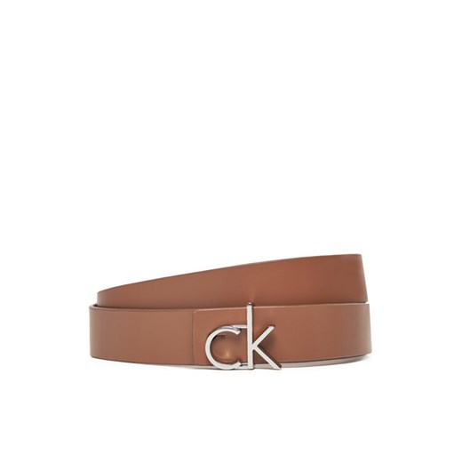 Calvin Klein Pasek Damski Ck Logo Reversible Belt 3.0 K60K613074 Brązowy ze sklepu MODIVO w kategorii Paski damskie - zdjęcie 182669367