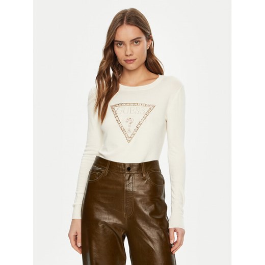 Guess Bluzka W5RR39 Z2NQ2 Biały Regular Fit ze sklepu MODIVO w kategorii Bluzki damskie - zdjęcie 182669406