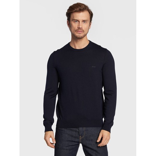 Boss Sweter Botto-L 50476364 Granatowy Regular Fit ze sklepu MODIVO w kategorii Swetry męskie - zdjęcie 182669528
