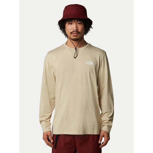 The North Face Longsleeve Simple Dome NF0A87QN Beżowy Regular Fit ze sklepu MODIVO w kategorii T-shirty męskie - zdjęcie 182669557