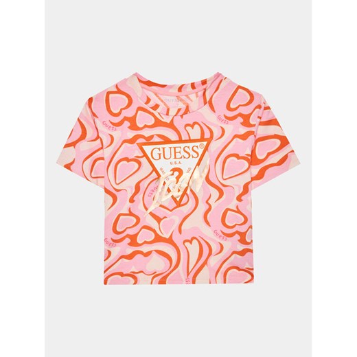 Guess T-Shirt J3YI17 K6YW3 Kolorowy Boxy Fit ze sklepu MODIVO w kategorii Bluzki dziewczęce - zdjęcie 182669576
