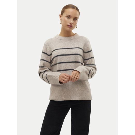 Vero Moda Sweter Flawless 10320487 Beżowy Loose Fit ze sklepu MODIVO w kategorii Swetry damskie - zdjęcie 182669595