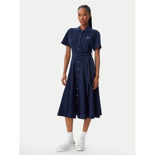Lacoste Sukienka koszulowa EF9621 Granatowy Regular Fit Lacoste 40 MODIVO