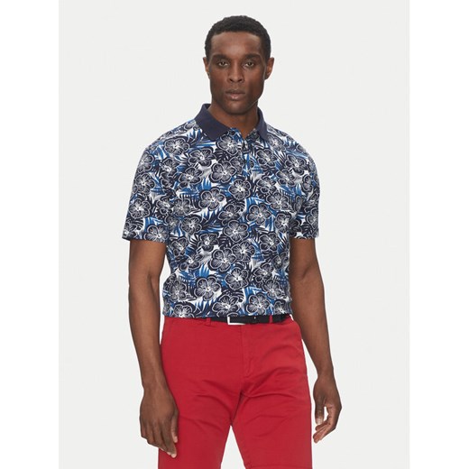 Hechter Paris Polo 74028 151920 Granatowy Regular Fit ze sklepu MODIVO w kategorii T-shirty męskie - zdjęcie 182669695