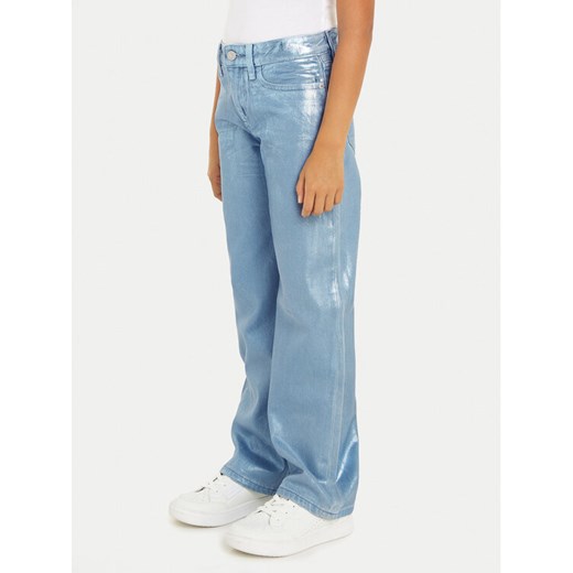 Calvin Klein Jeans Spodnie materiałowe IG0IG02383 Niebieski Wide Leg ze sklepu MODIVO w kategorii Spodnie dziewczęce - zdjęcie 182669719