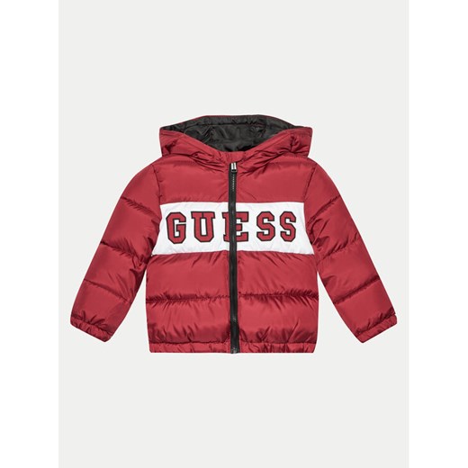 Guess Kurtka puchowa N4YL10 WGB60 Czerwony Regular Fit ze sklepu MODIVO w kategorii Kurtki dziewczęce - zdjęcie 182669727