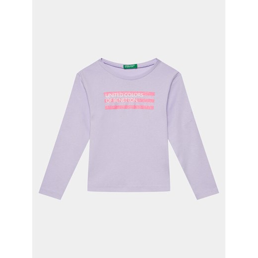 United Colors Of Benetton Bluzka 3I9WG10D5 Fioletowy Slim Fit ze sklepu MODIVO w kategorii Bluzki dziewczęce - zdjęcie 182669835