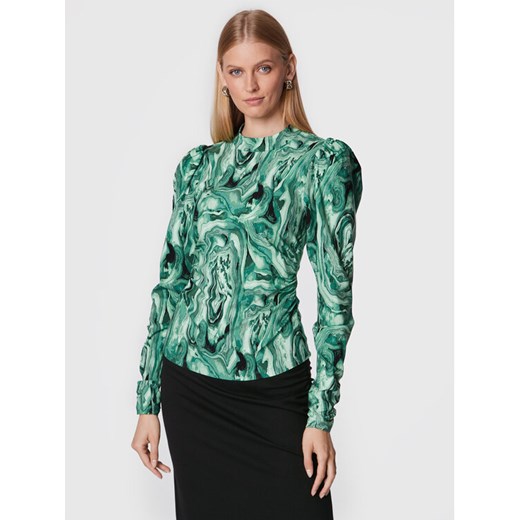 Gestuz Bluzka Ravagz 10906455 Zielony Slim Fit ze sklepu MODIVO w kategorii Bluzki damskie - zdjęcie 182669857