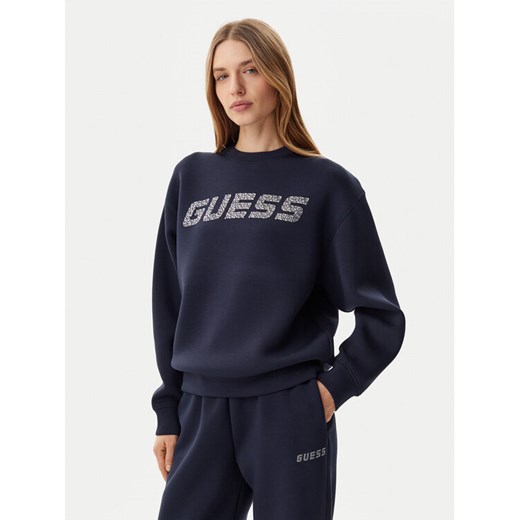 Guess Bluza V4BQ15 K7UW2 Granatowy Regular Fit ze sklepu MODIVO w kategorii Bluzy damskie - zdjęcie 182669937