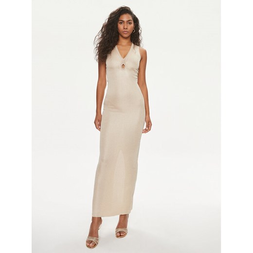 Guess Sukienka dzianinowa 4GGK90 5783Z Beżowy Bodycon Fit ze sklepu MODIVO w kategorii Sukienki - zdjęcie 182670037