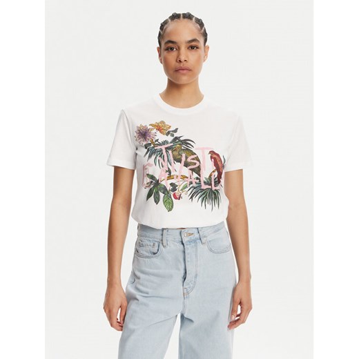 Just Cavalli T-Shirt 78PAHA01 Biały Regular Fit ze sklepu MODIVO w kategorii Bluzki damskie - zdjęcie 182670068