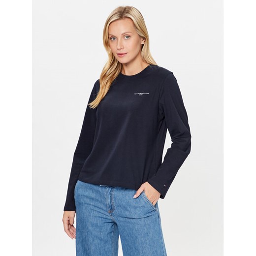 Tommy Hilfiger Bluzka Mini Corp Logo WW0WW39784 Granatowy Relaxed Fit ze sklepu MODIVO w kategorii Bluzki damskie - zdjęcie 182670076